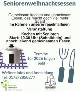 Seniorenweihnachtsessen im Rahmen der Aktion Kochen mit senioren
